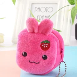 La fraise rose câlin - petit sac en peluche