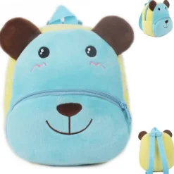 L'ours bleu joyeux - sac à dos en peluche