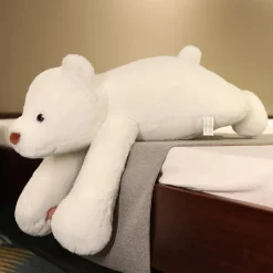 Ours en peluche polaire allongé