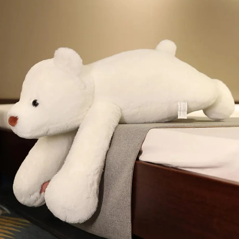 Ours en peluche polaire allongé