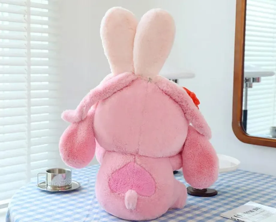 Peluche Angel rose aux oreilles de lapin