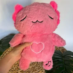 Peluche axolotl rose douce veilleuse musicale enfant