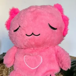 Peluche axolotl rose douce veilleuse musicale enfant