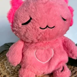Peluche axolotl rose douce veilleuse musicale enfant