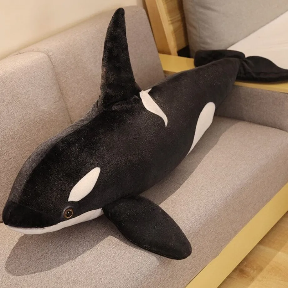 Peluche baleine noir et blanche