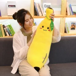 Peluche banane géante douce câlin enfant chambre