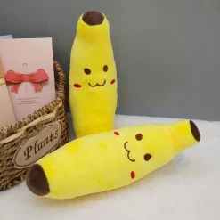 Peluche banane sourire jaune fruit doux câlin enfant