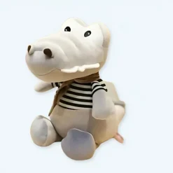 Peluche bébé crocodile grise