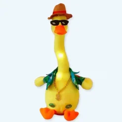 Peluche canard dansant au cou tordu