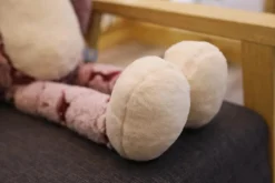 Peluche chat assis rose