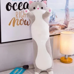 Peluche chat long aux petites pattes