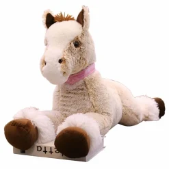 Peluche cheval beige doux enfant confort couchage