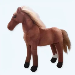 Peluche cheval marron doux enfant câlin décor chambre