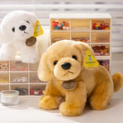 Peluche chien golden retriever blanc