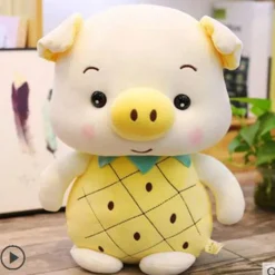 Peluche cochon déguisé en ananas