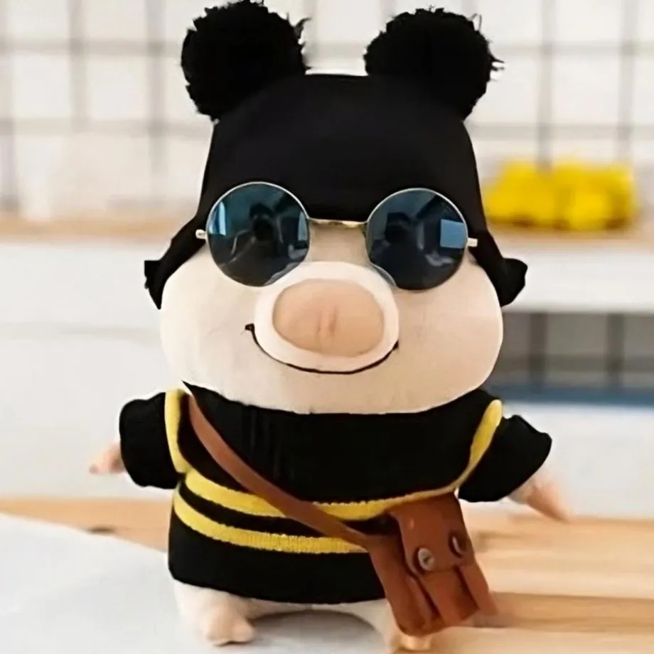 Peluche cochon rose douce déguisée en abeille amusante