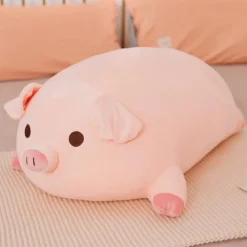 Peluche cochon rose éveillé