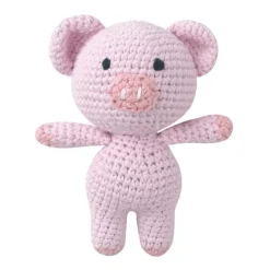 Peluche crochet cochon tout rose
