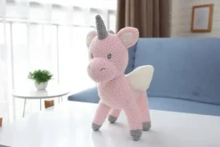 Peluche crochet licorne rose