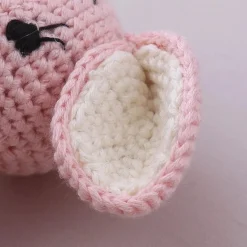 Peluche crochet éléphant tout rose