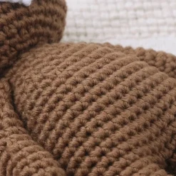 Peluche crochet ourson marron et blanc
