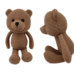 Peluche crochet ourson marron et blanc