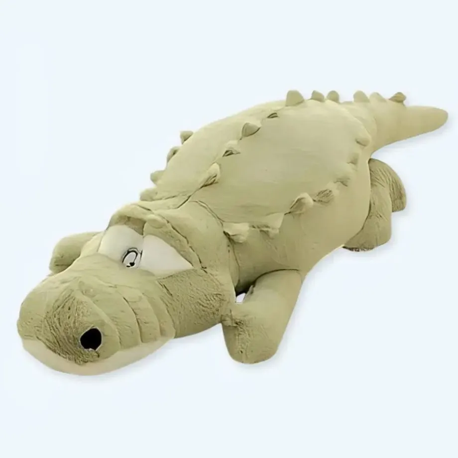 Peluche crocodile oreiller vert doux câlin enfant