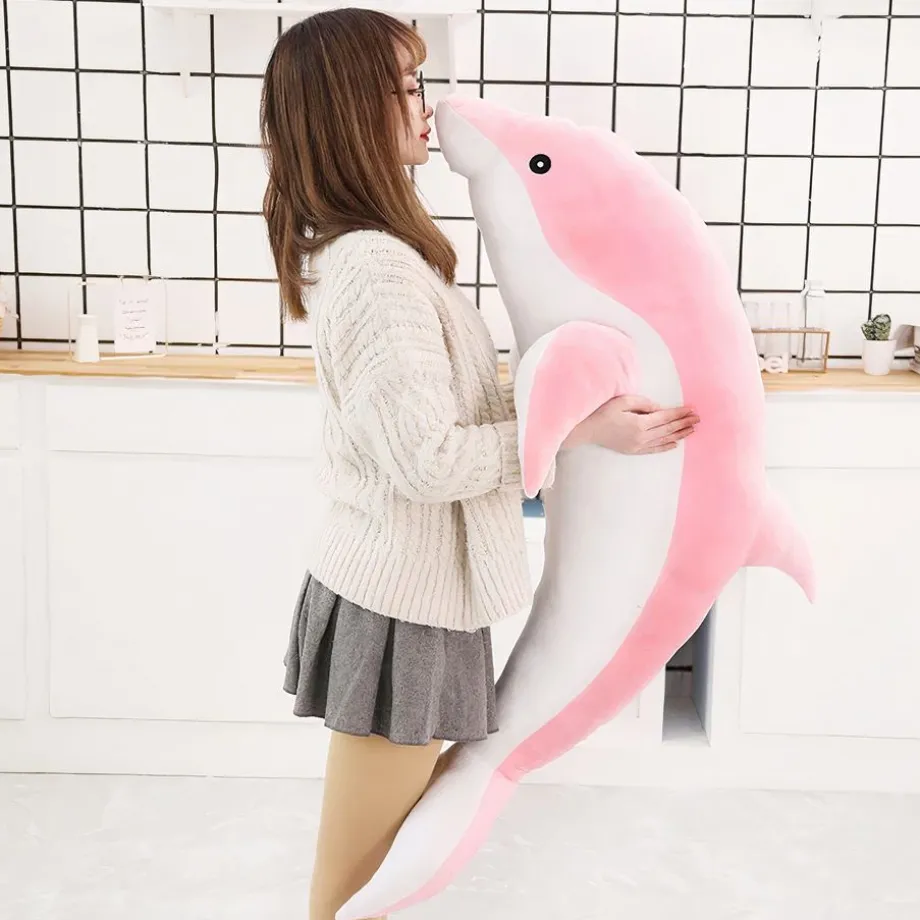 Peluche dauphin océan doux câlin enfant pelage bleu