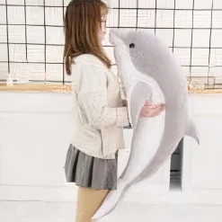 Peluche dauphin océan doux câlin enfant pelage bleu