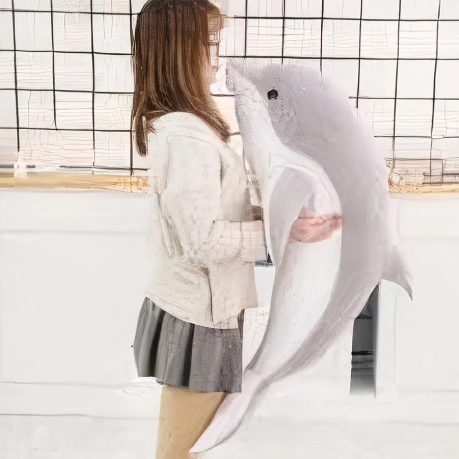 Peluche dauphin océan doux câlin enfant pelage bleu