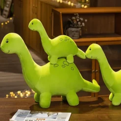 Peluche dinosaure verte au long cou