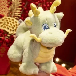 Peluche dragon chinois à cornes vert