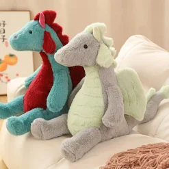Peluche dragon doux assis