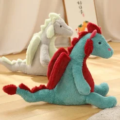 Peluche dragon doux assis