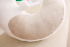 Peluche dragon long blanc et vert