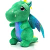 Peluche dragon vert au ventre brillant