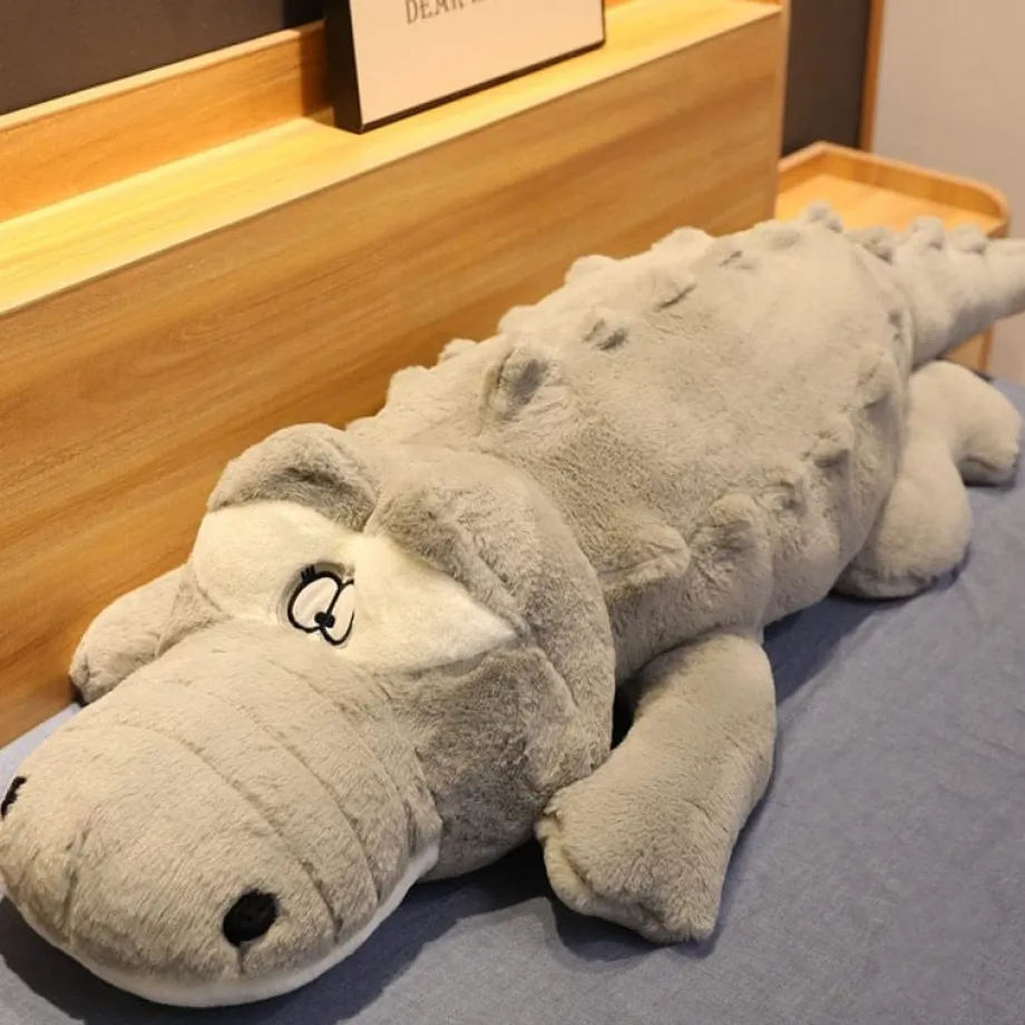 Peluche géante crocodile aux gros yeux