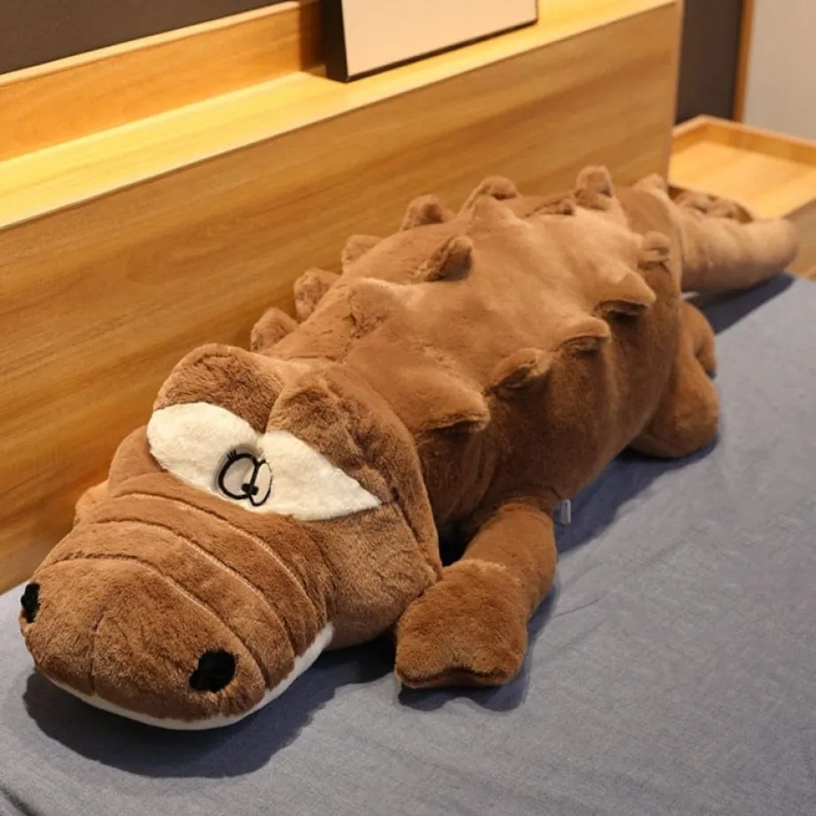 Peluche géante crocodile aux gros yeux