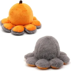 Peluche Halloween réversible araignée et citrouille