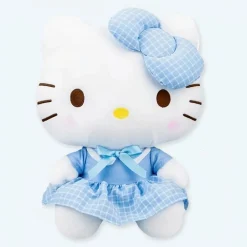 Peluche Hello Kitty uniforme rose bleu kawaii enfant câlin