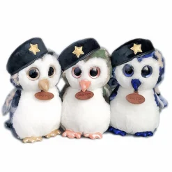 Peluche hibou bleu militaire doux chambre enfant