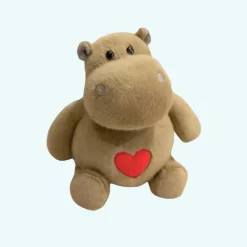 Peluche hippopotame tendre cœur doux enfant câlin
