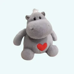 Peluche hippopotame tendre cœur doux enfant câlin