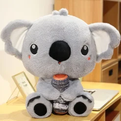 Peluche koala gris avec un gros nez