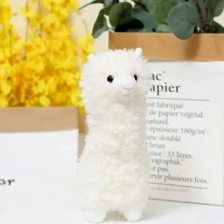Peluche lama alpaga blanc doux câlin enfant chambre