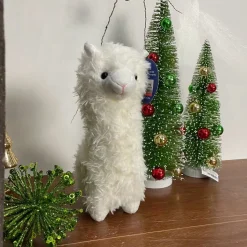 Peluche lama alpaga blanc doux câlin enfant chambre