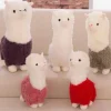 Peluche lama alpaga rouge doux animal câlin déco