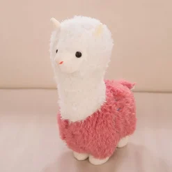 Peluche lama alpaga violet doux et câlin enfant