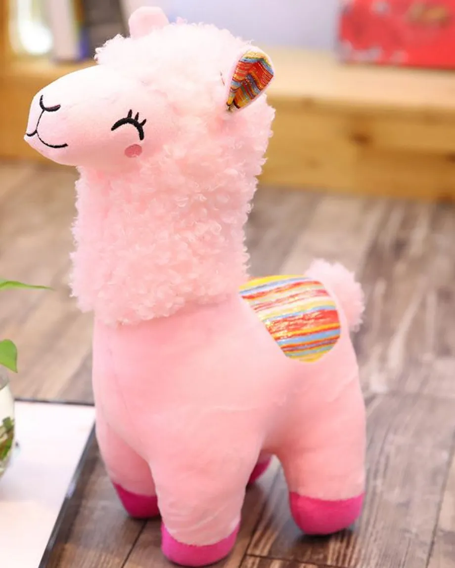 Peluche lama coloré doux arc-en-ciel pour enfant