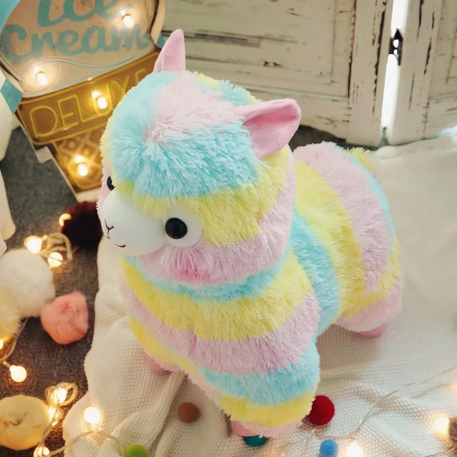 Peluche lama multicolore doux enfant chambre déco